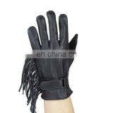 HMB-2082A LEATHER WOMEN GLOVES MOTORCYCLE FRINGES STYLE