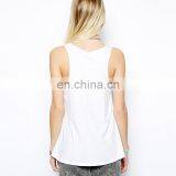 T-WV509 Women's 100% Cotton White Custom Logo Tank Tops thumbnail-3