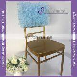 C005S Organza Turquoise Square Top Half Back Chair Covers thumbnail-6