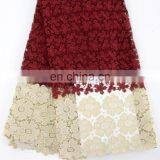 Latest Guipure Lace Fabric African Cord Lace Wedding Tulle Lace Fabric Withstones thumbnail-5