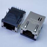 INGKE YKGU-8669BNL Direct Substitute L8BE-1G1T-BFH 1 Port 1000 Base-T Through Hole Magnetic RJ45 Connectors thumbnail-1