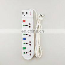 Hot Sell Manufacture Universal UK Standard 220V Power Extension Socket With USB Independent Switch