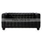 Replica High Quality European Style Genuine Leather 2 Seater Josef Hofmann Kubus Sofa thumbnail-1