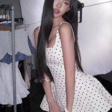 2025 Summer New High-waisted Slim Temperament Bubble Hot Girl Suspender Polka Dot Print Dress Short Skirt thumbnail-2