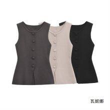 Winter New Vest Top, European and American Style, Sexy Women's Small Fragrance, Retro and Niche thumbnail-1