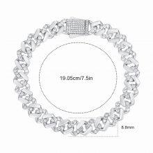 Width Bling CZ Miami Cuban Link Chain Bracelet Hip Hop Micro Pave 5A Clear Cubic Zirconia Cuban Jewelry For Men thumbnail-1