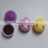 Manufacture Pocket Foldable Hair Brush With Mirror , Plastic Mirror thumbnail-4