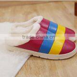 Wholesale PU Stripe Style Slipper ,warm Slipper Indoor Shoes thumbnail-1