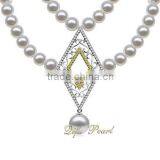 925 sterling silver freshwater round pearl necklace