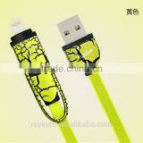 2 in 1 Universal Dual 8 Pin / Micro USB Charging Cord & Data Flat Cable for Android and IOS for Apple