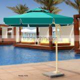 Large Windproof Green Round Square Side Standing Celi Baliness Outdoor Garden Patio Beach Parasol Umbrellas With Marble Base