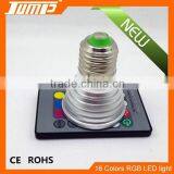 ShenZhen Manufacturer 16 Colors Remote Control E27 LED 3W RGB Light thumbnail-1
