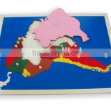 Hot selling educational wooden model South America map