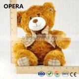 brown tan plush bow teddy bear toys