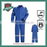 safety fr 100% cotton blue work coveralls