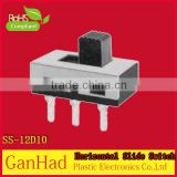 High quality 1P2T 2A 125V AC slide switch