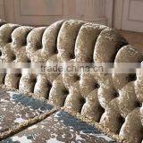 2015 European Italian New Classic Gold Foil Solid Wood Arms Fabric Sofa Set AL038 thumbnail-3