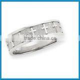 Newest 14k White Gold Highly Polished Satin Cross Ring thumbnail-1