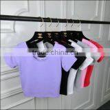 Sports Woman Plain Black Crop Top thumbnail-5