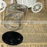 Square Glass Storage Jar for Kitchen 120ML Candy Honey Glass Square Jar