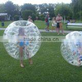 Clear 0.8mm pvc bubble football/inflatable body bumper ball for adult