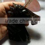 Natural Deep Smoke Quartz Crystal Unicorn Hippocampus Manual Carve for Sale thumbnail-3