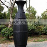 Wicker Sofa Set Black Bottle Shape Rattan Sofa and Ottoman thumbnail-2