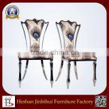 High Quality Luxury Stainless Steel Dining Peacock Chair Rattan thumbnail-2