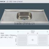 JZ-392 Factory Supply 1.5m Stainless Steel Kitchen Sink thumbnail-2
