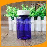 Empty Pill Plastic Bottles Cobalt Blue With Children Resistant Cap