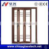 modern stype hollow glass bathroom pvc folding door