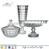 Round Flat Glass Fruit Plate, Decorative Glass Plate With Stem thumbnail-1