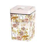 European Style Plastic Trash Can Bucket Square With Lid Trash Bin 13L thumbnail-3