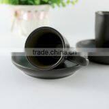 China Supplier New Premium Custom Wholesale Black Porcelain Coffee Cup Saucer thumbnail-3