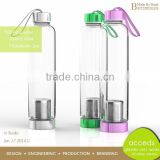 Funky Handmade Ti-Borosilicate Glass Heat-Resistant Tea Filter Bottle