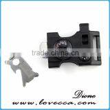 For Paracord Bracelet Flint Fire Starter Whistle Buckle Compass Therometer Screwdriver Buckle thumbnail-4