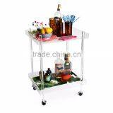 Clear Acrylic Food /wine Trolley With Casters, Lucite Liquor Bar Trolley thumbnail-2
