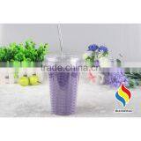 16OZ Double Wall Plastic Tumbler With Straw thumbnail-2