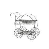 Outdoor and Indoor Trolley Design 2 Tiers Metal Flower Pot Stand thumbnail-3