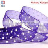 Good Sail White Dots Printed Organza Ribbon thumbnail-1