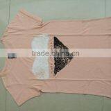 Ladies Short Sleeve Printed Cotton T-shirts, Chest Printed Ladies T-shirts thumbnail-1