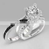 Trendy Fashion Wholesale Fine Jewelry Romantic cz Diamond Engagement Wedding Ring Set thumbnail-5