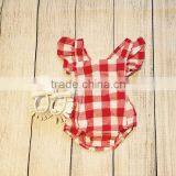 Wholesale Chinese Supplier Baby Cotton Bodysuit Infant Girls Polka Dot Ruffle Sleeveless Handmade Romper thumbnail-3