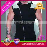 Custom Cotton Polyester Sleeveless Zip Hoody for Men's Sportswear Online Shop China thumbnail-5
