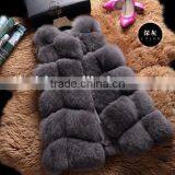 CN-R-13 China Supplier Womens Luxury Long Red Fox Gilet Real Silver Fox Fur Vests thumbnail-1