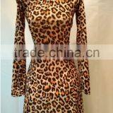 2017 Lady Leopard Print Off Shoulder Women Sexy Dress thumbnail-2