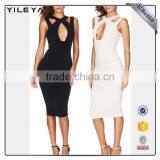 2017summer Sexy Bandage Dress Slim Sleeveless Halter Club Pencil Dress for Lady thumbnail-2