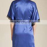 Wholesale New Design Plus Pajamas Satin Dress Blank Plain Short Custom Design Satin Nighty Robes Women thumbnail-3