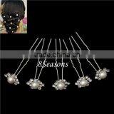 Silver Tone Clear Rhinestone Flower Wedding Party Hairpins Bridal Hair Pins