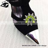NEW ARRIVAL Olivine Rhinestone Flower Designs Shoe Clips Ornaments for Heels Decorations thumbnail-2
